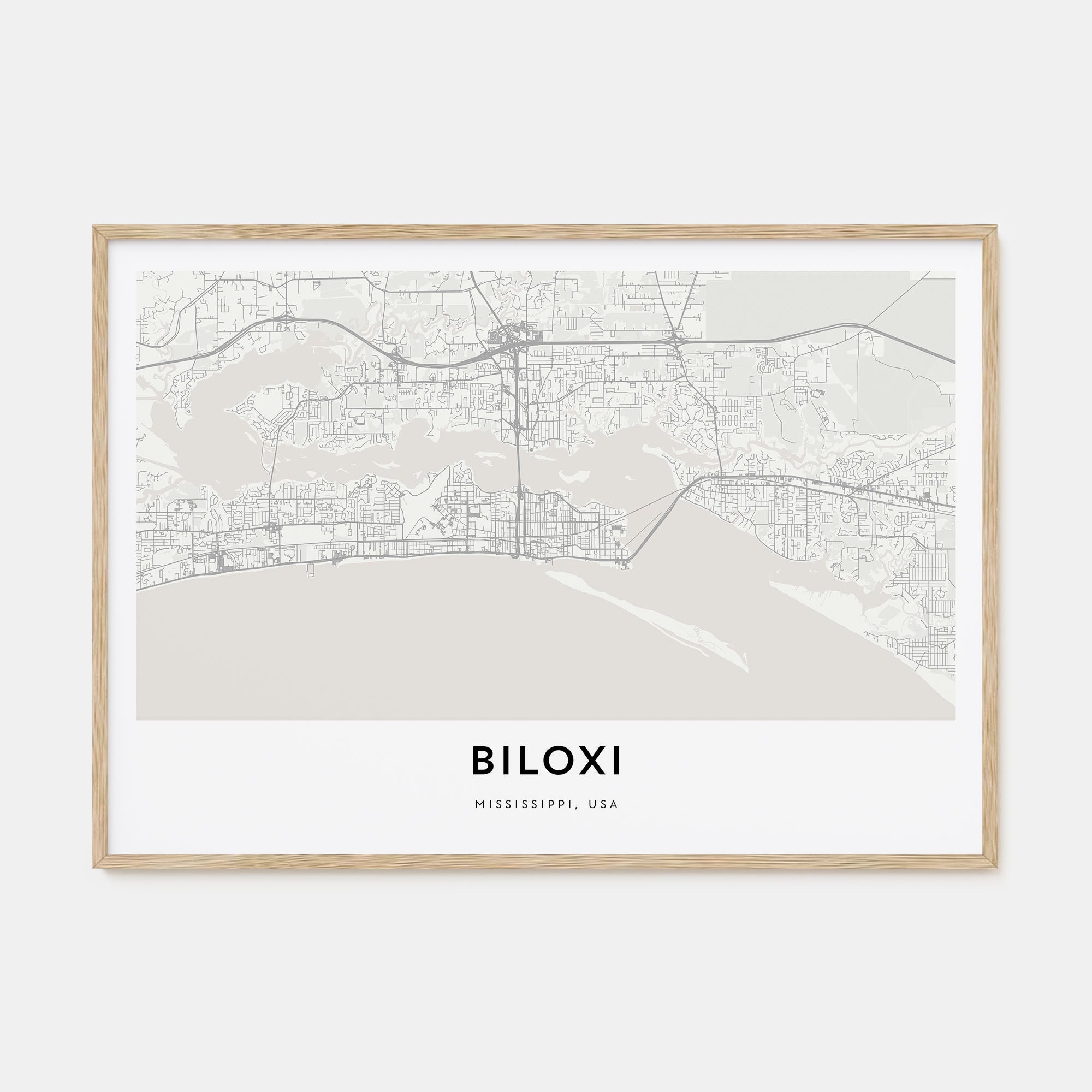 Biloxi Map Landscape Poster