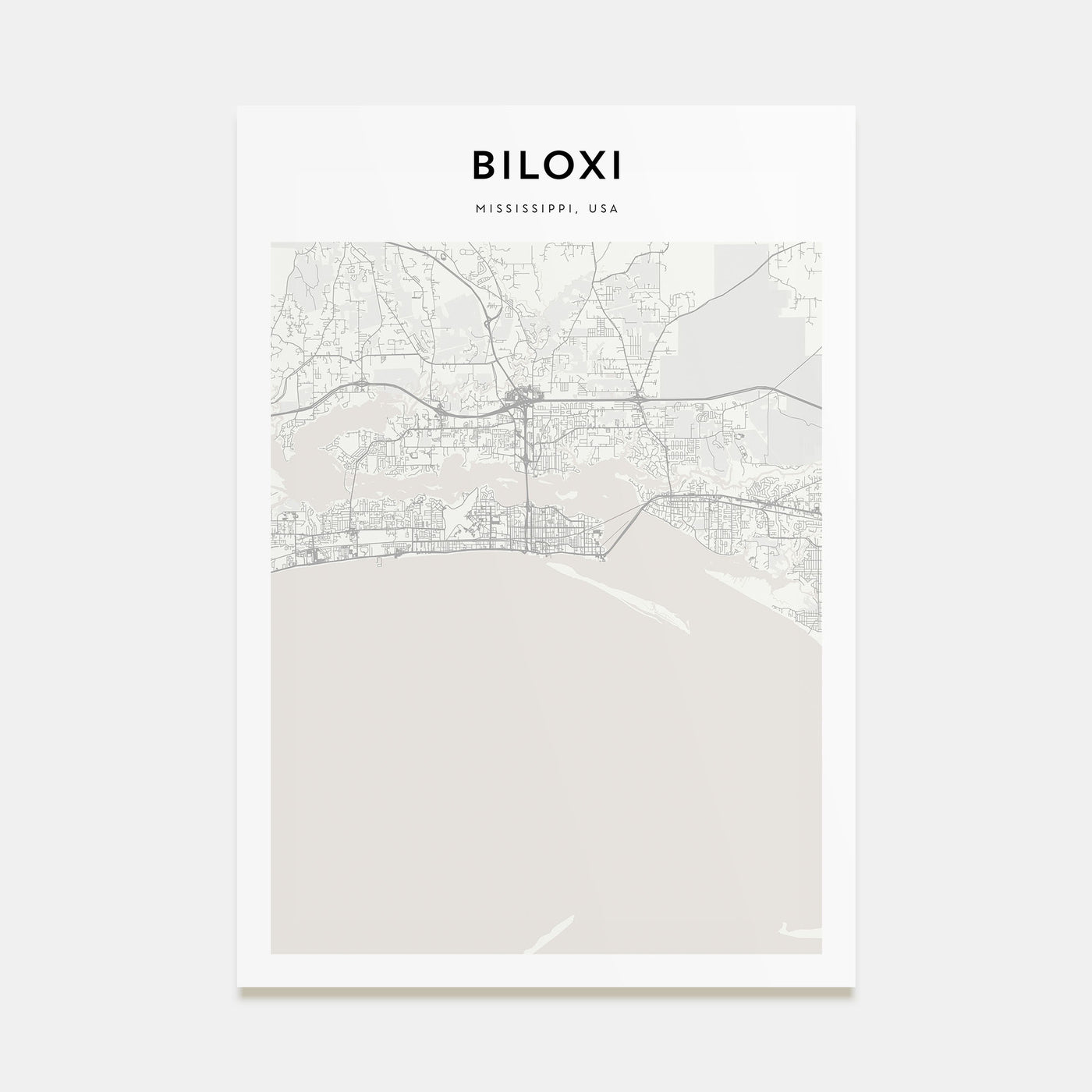 Biloxi Map Portrait Poster
