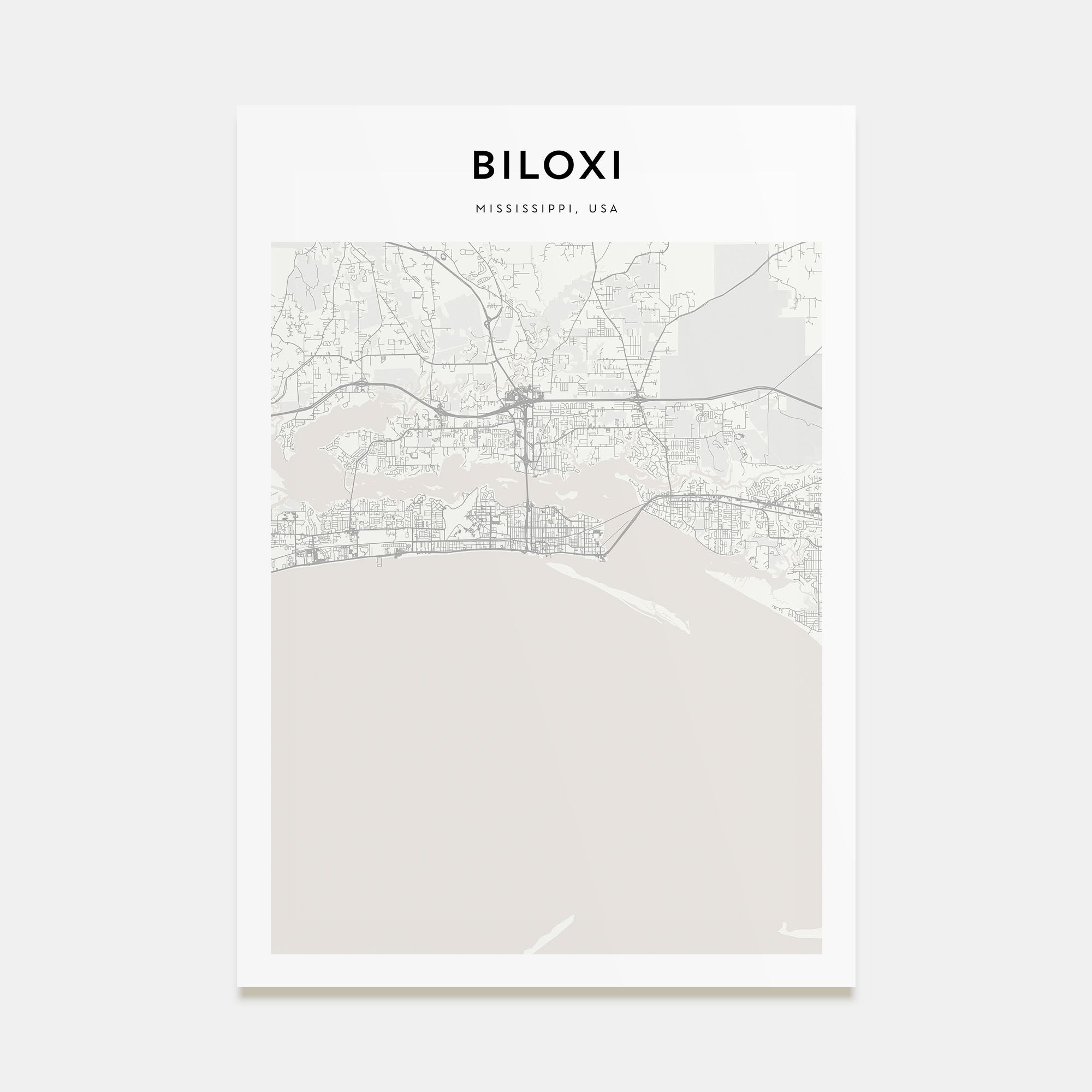 Biloxi Map Portrait Poster