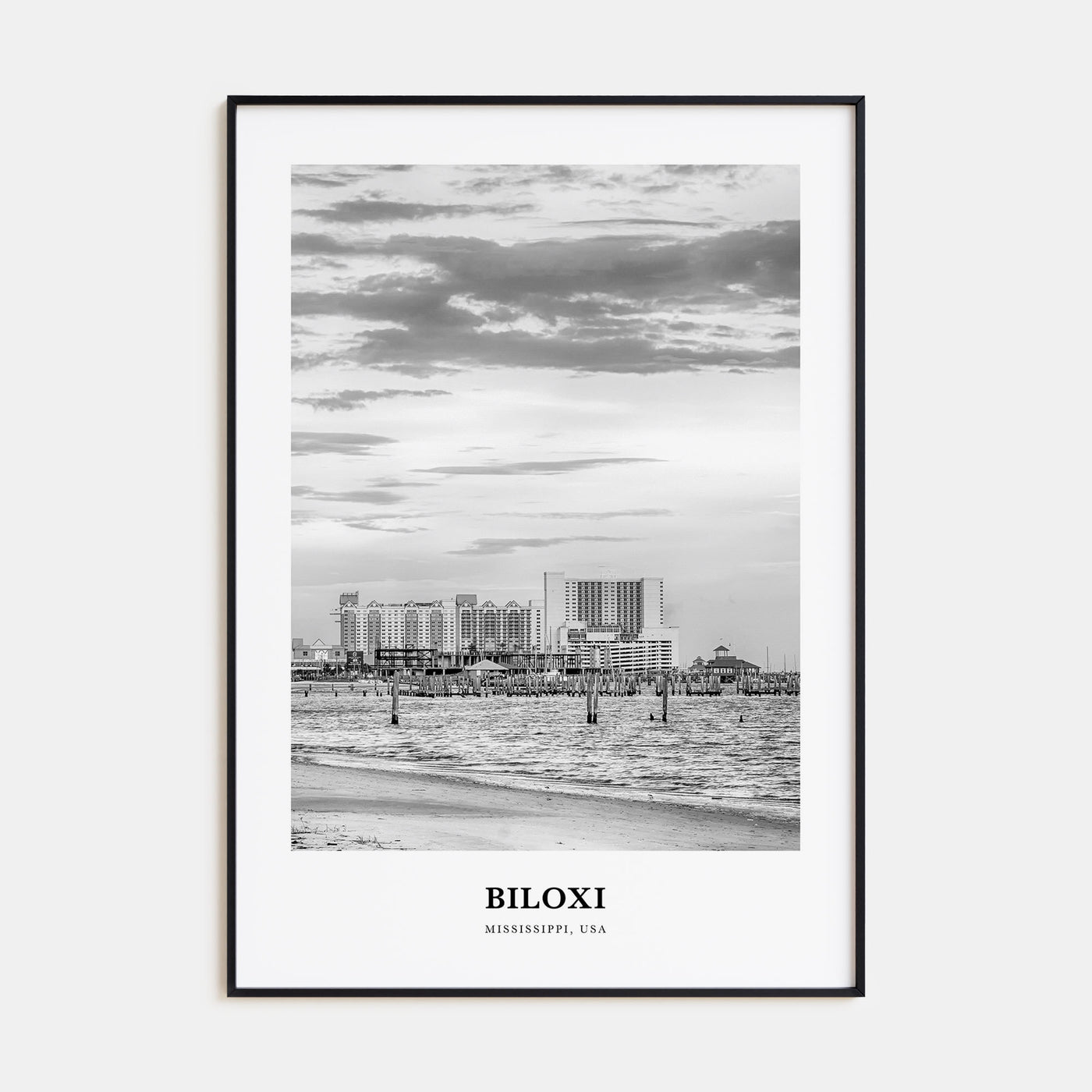 Biloxi Portrait B&W Poster