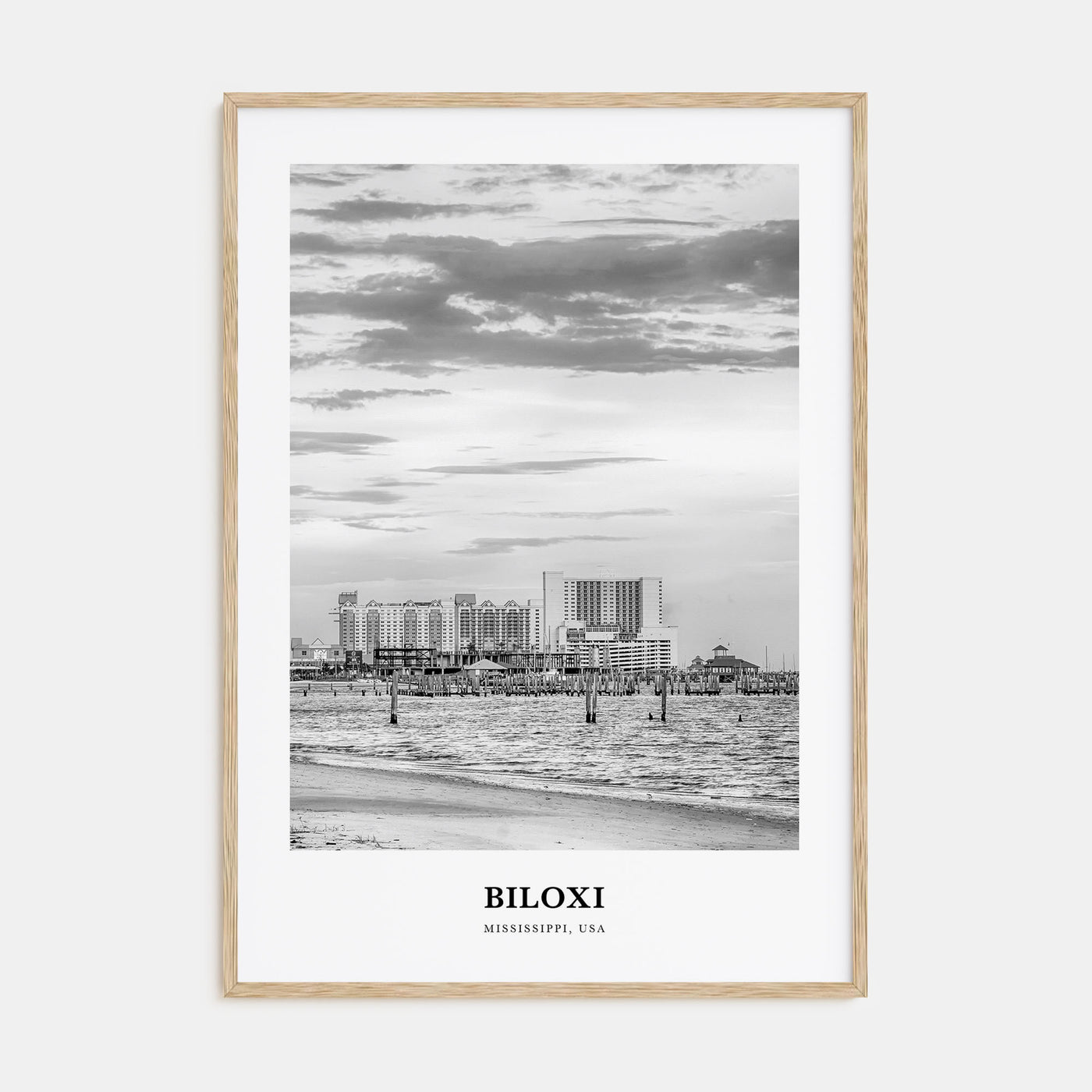 Biloxi Portrait B&W Poster