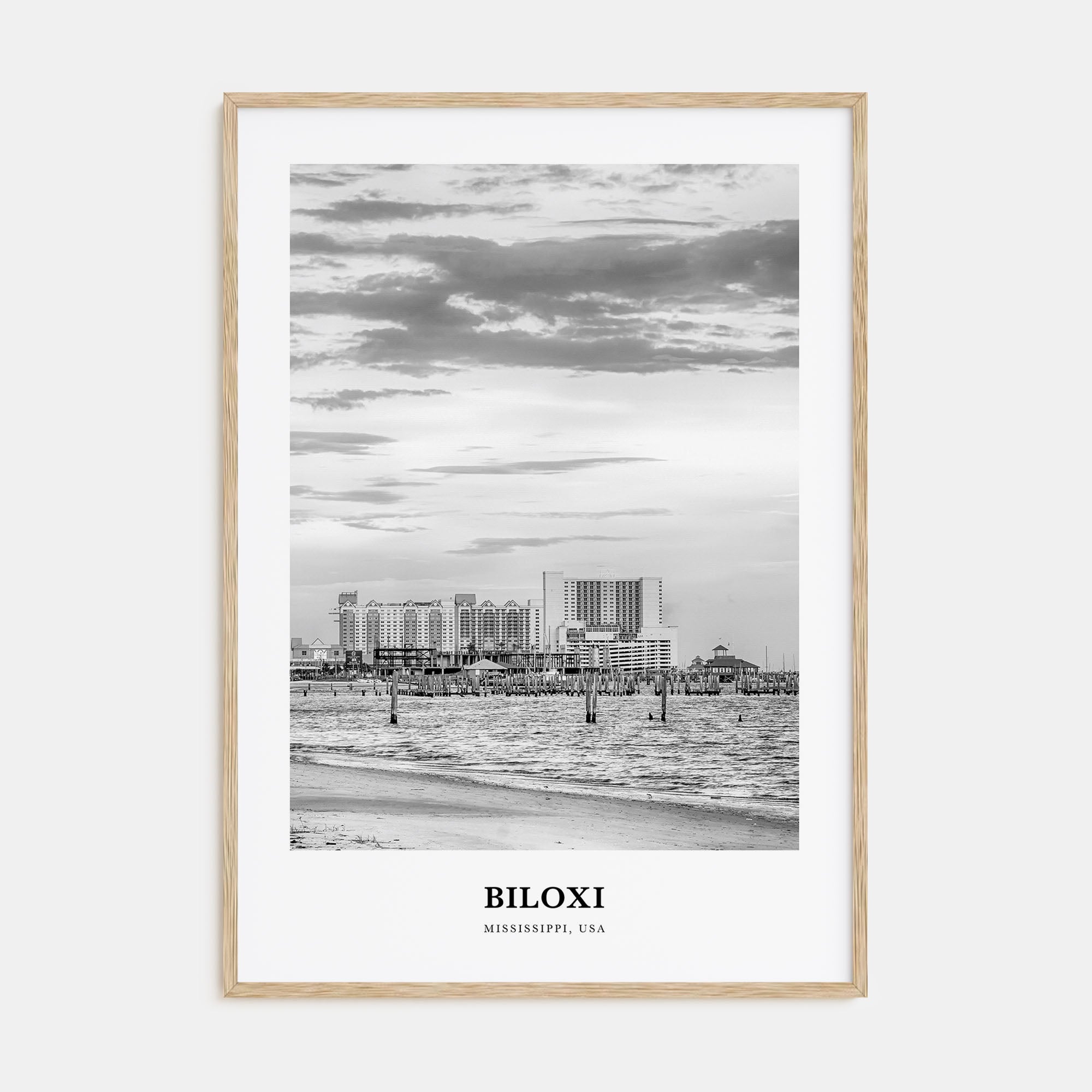 Biloxi Portrait B&W Poster