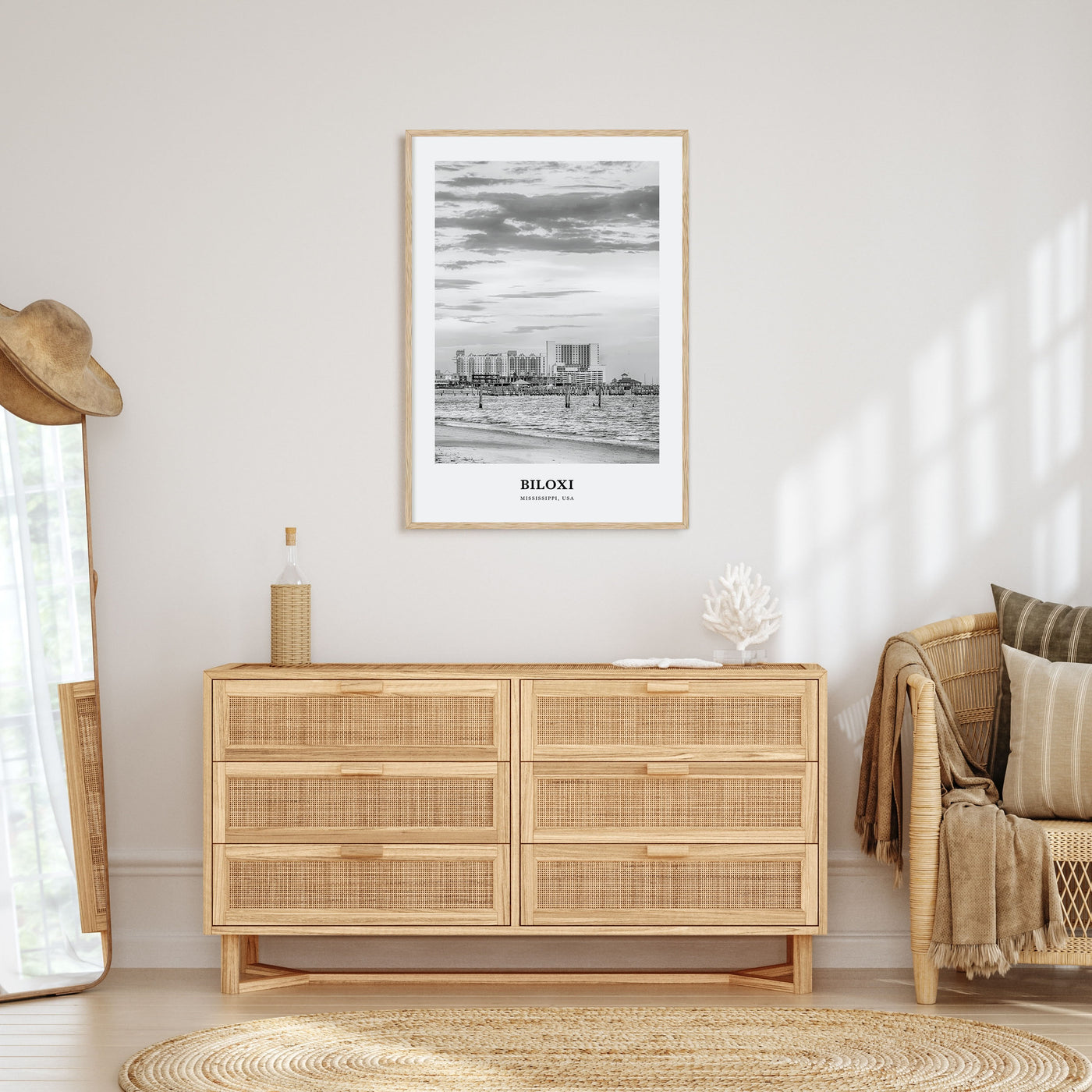 Biloxi Portrait B&W Poster