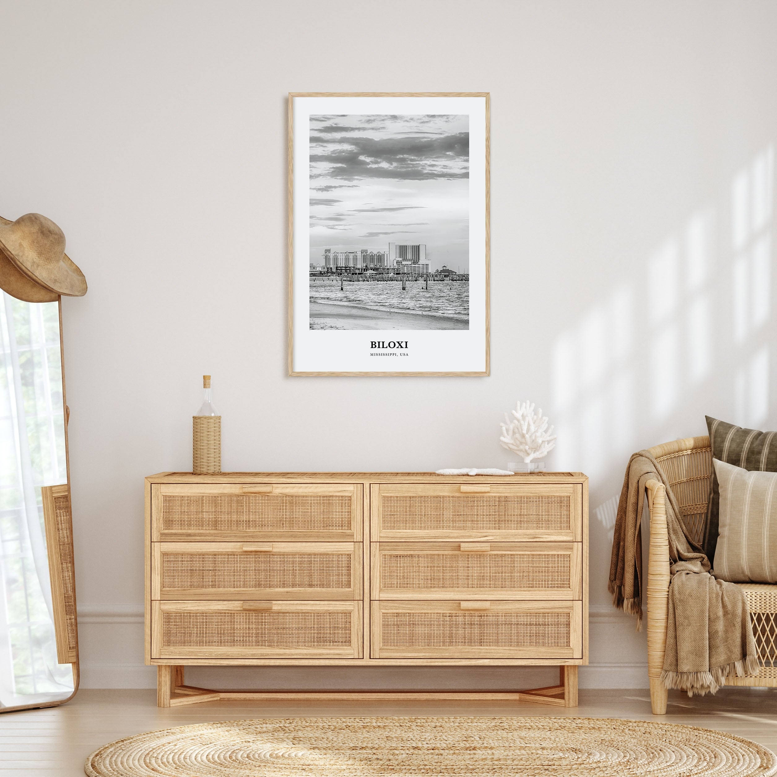 Biloxi Portrait B&W Poster