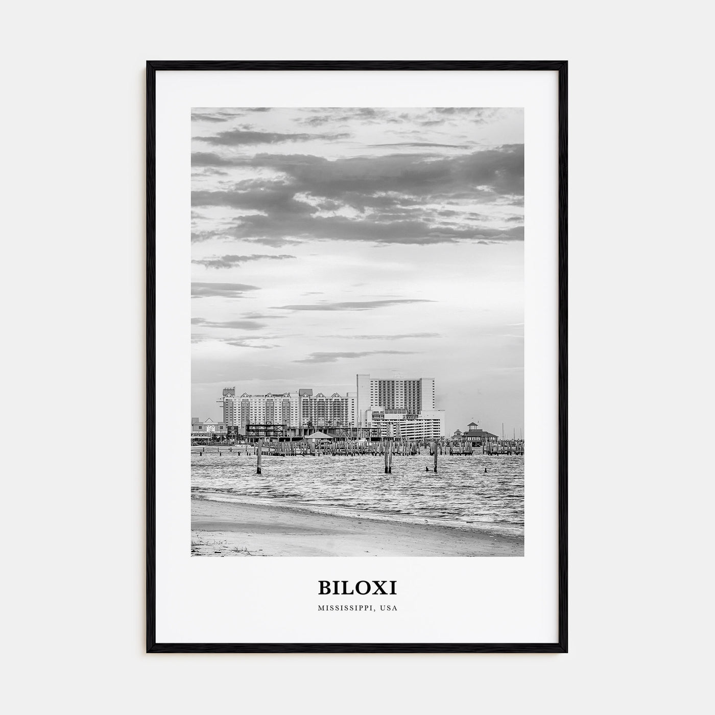 Biloxi Portrait B&W Poster