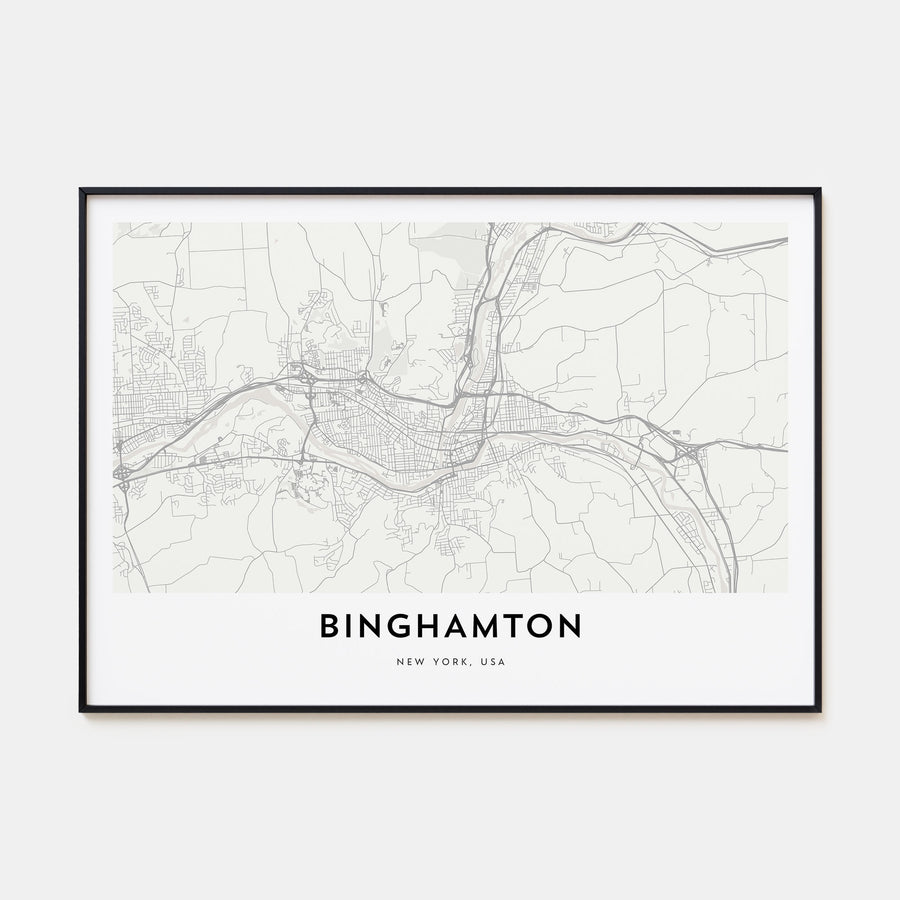 Binghamton Map Landscape Poster