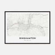 Binghamton Map Landscape Poster