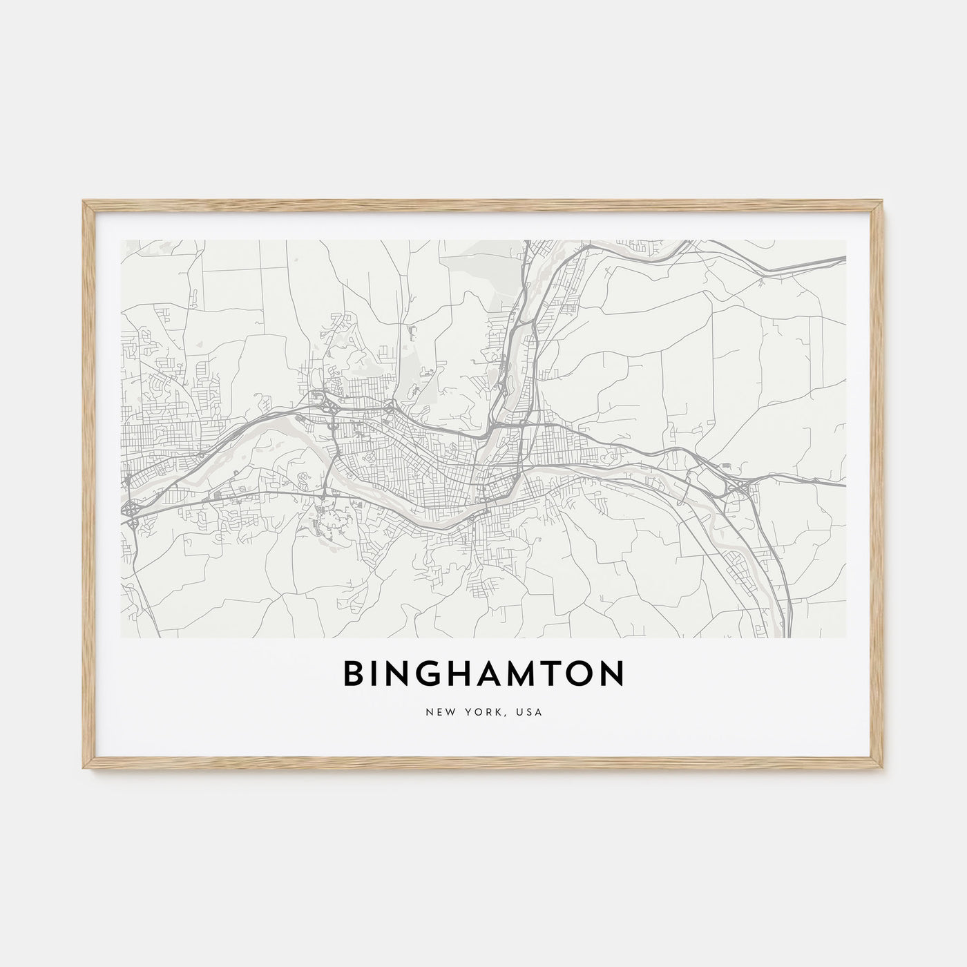 Binghamton Map Landscape Poster