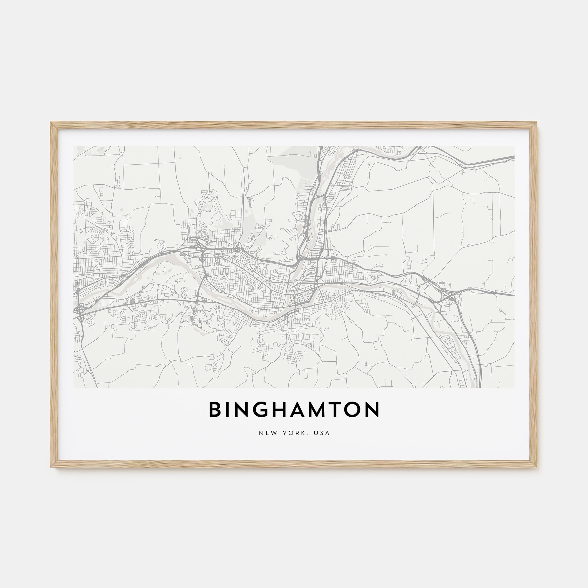 Binghamton Map Landscape Poster