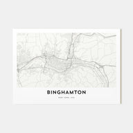 Binghamton Map Landscape Poster