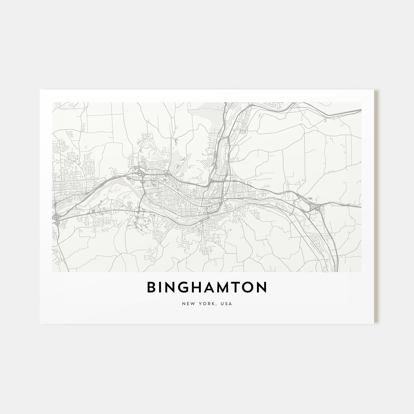 Binghamton Map Landscape Poster