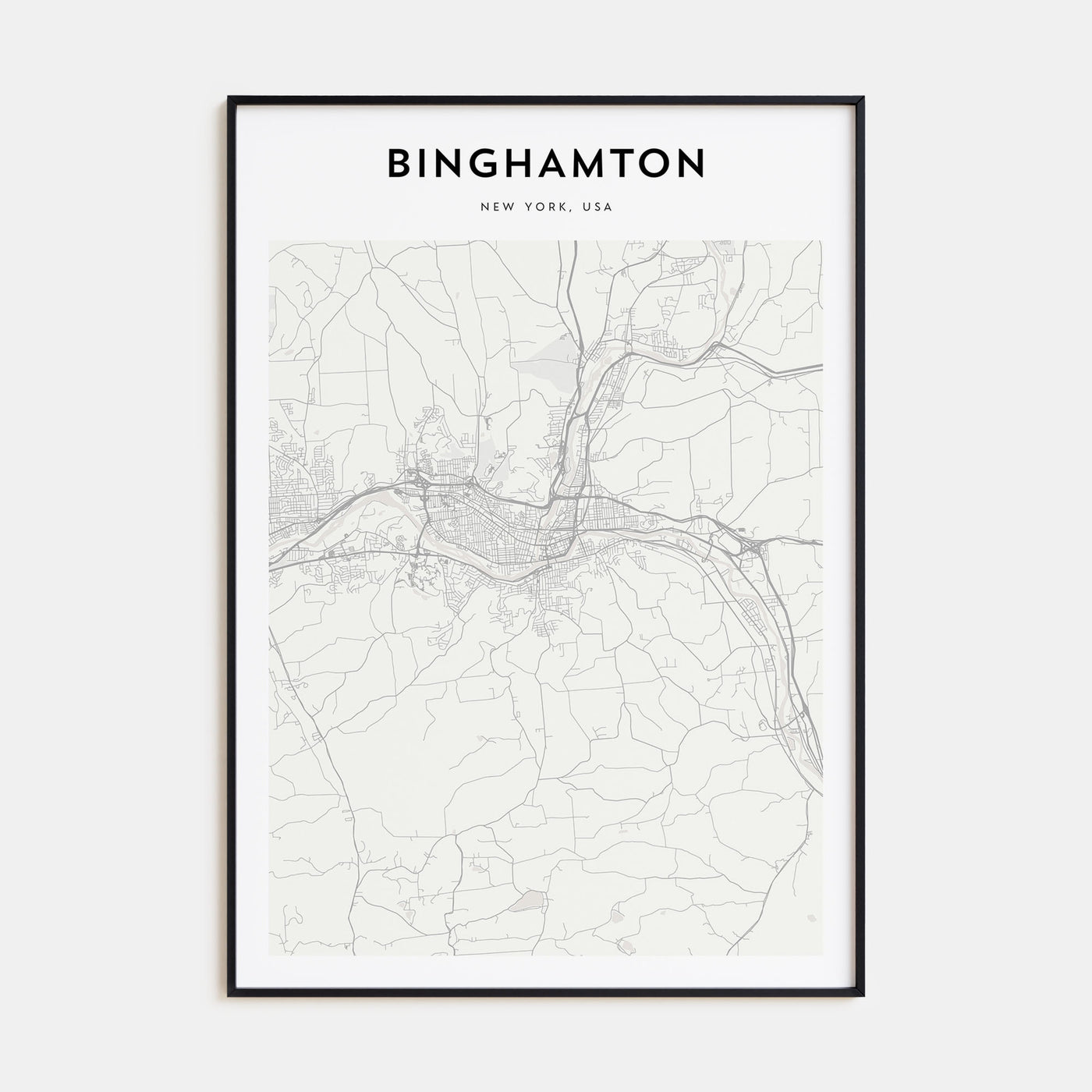 Binghamton Map Portrait Poster