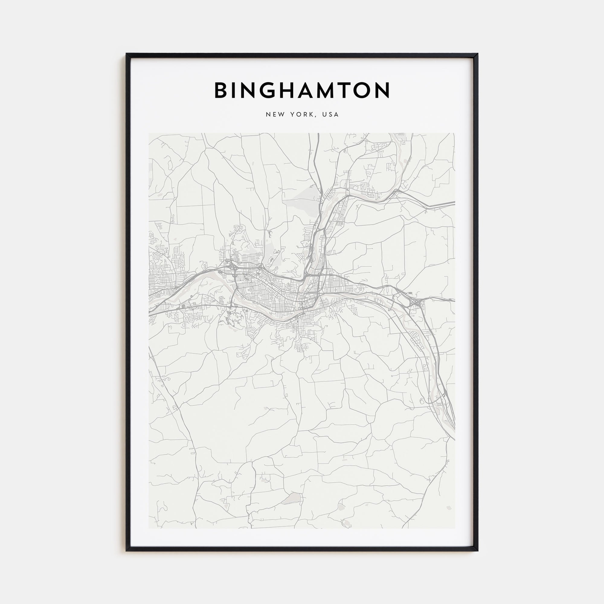 Binghamton Map Portrait Poster