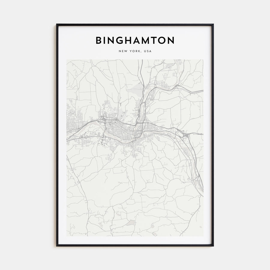 Binghamton Map Portrait Poster