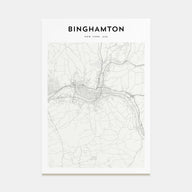 Binghamton Map Portrait Poster