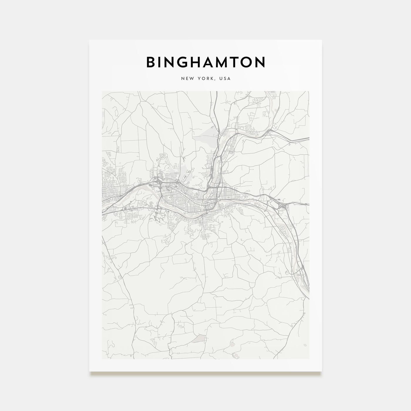 Binghamton Map Portrait Poster