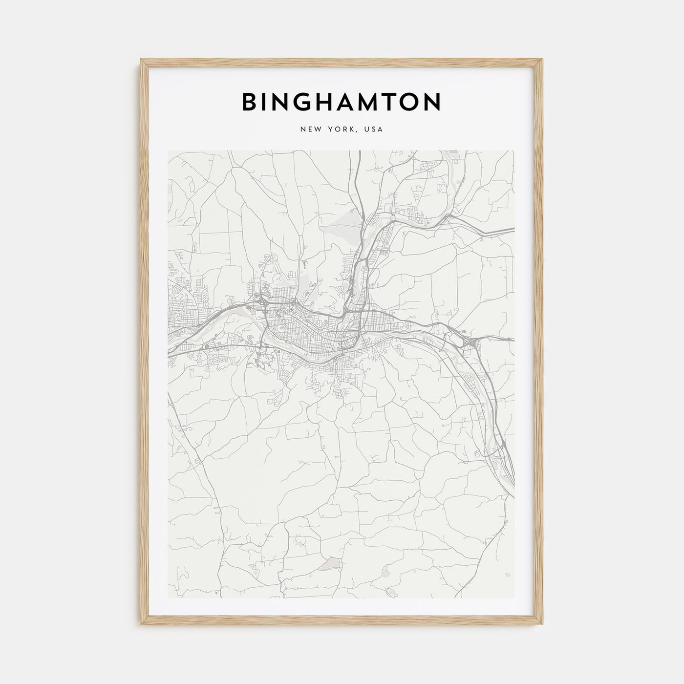 Binghamton Map Portrait Poster