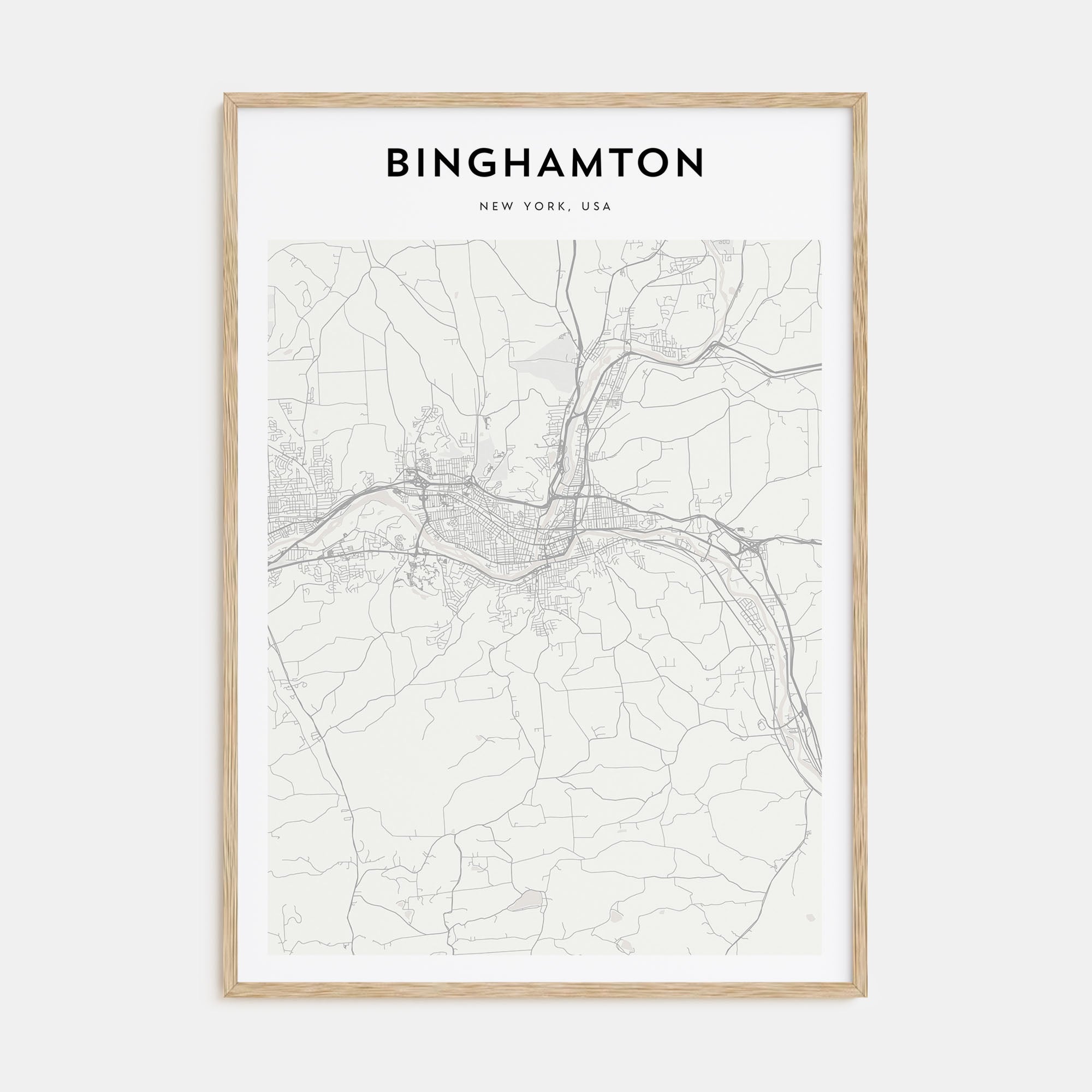 Binghamton Map Portrait Poster