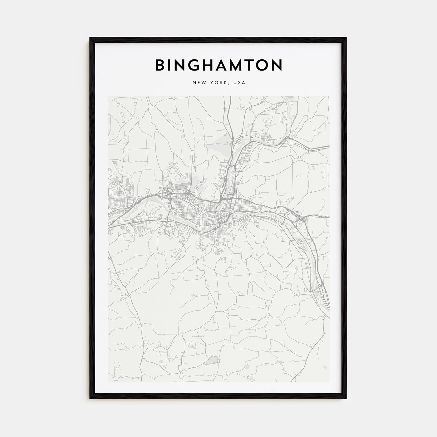 Binghamton Map Portrait Poster