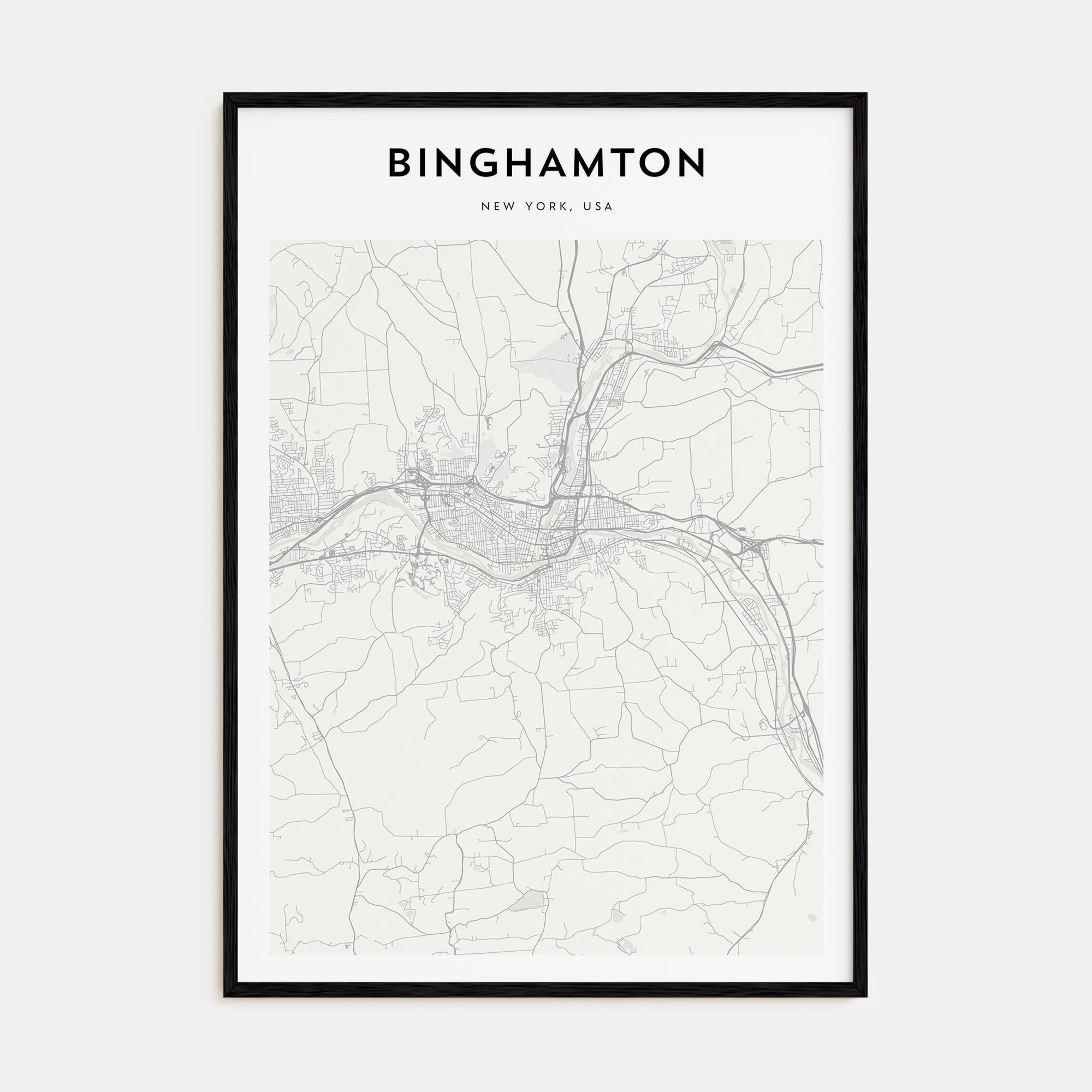 Binghamton Map Portrait Poster