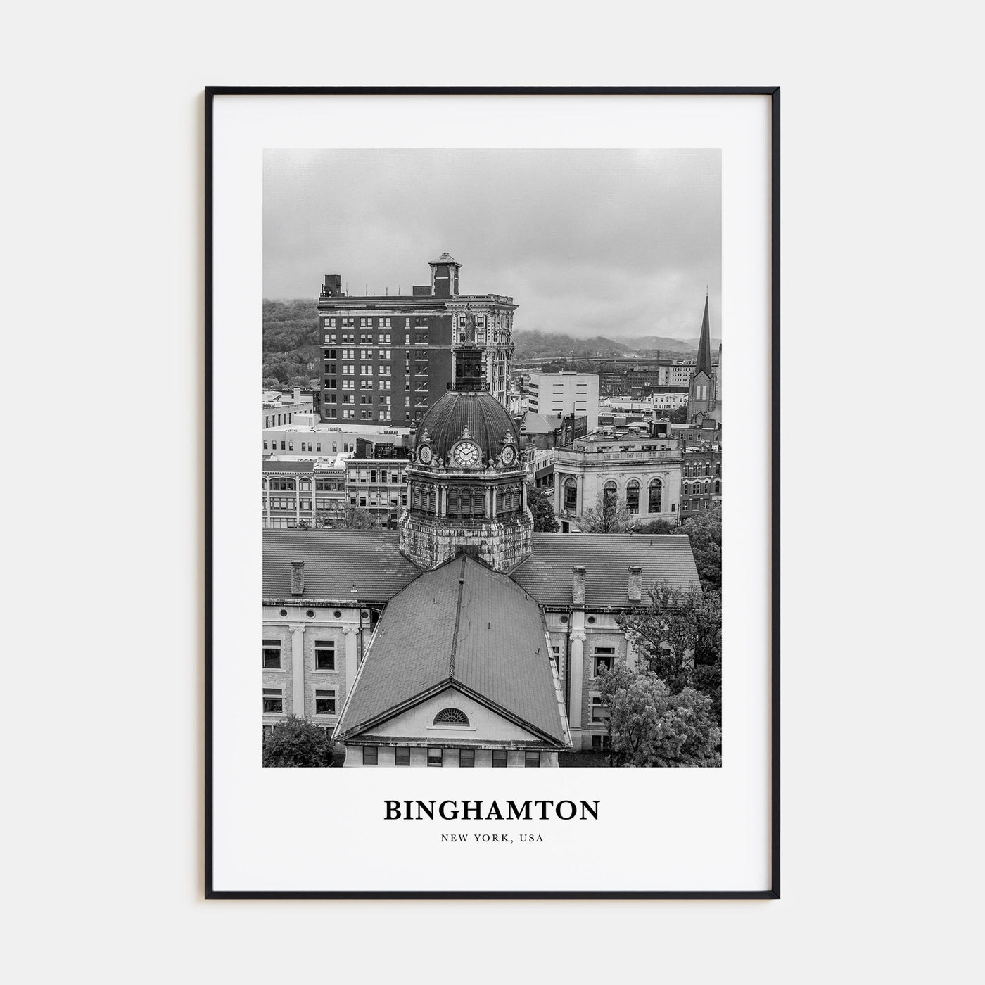 Binghamton Portrait B&W Poster