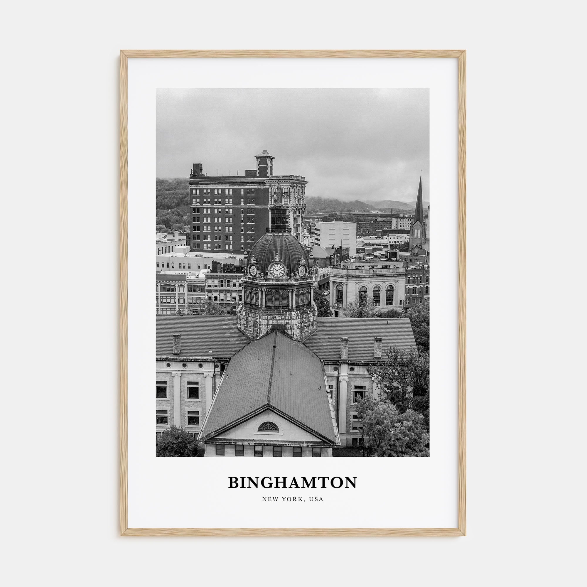 Binghamton Portrait B&W Poster