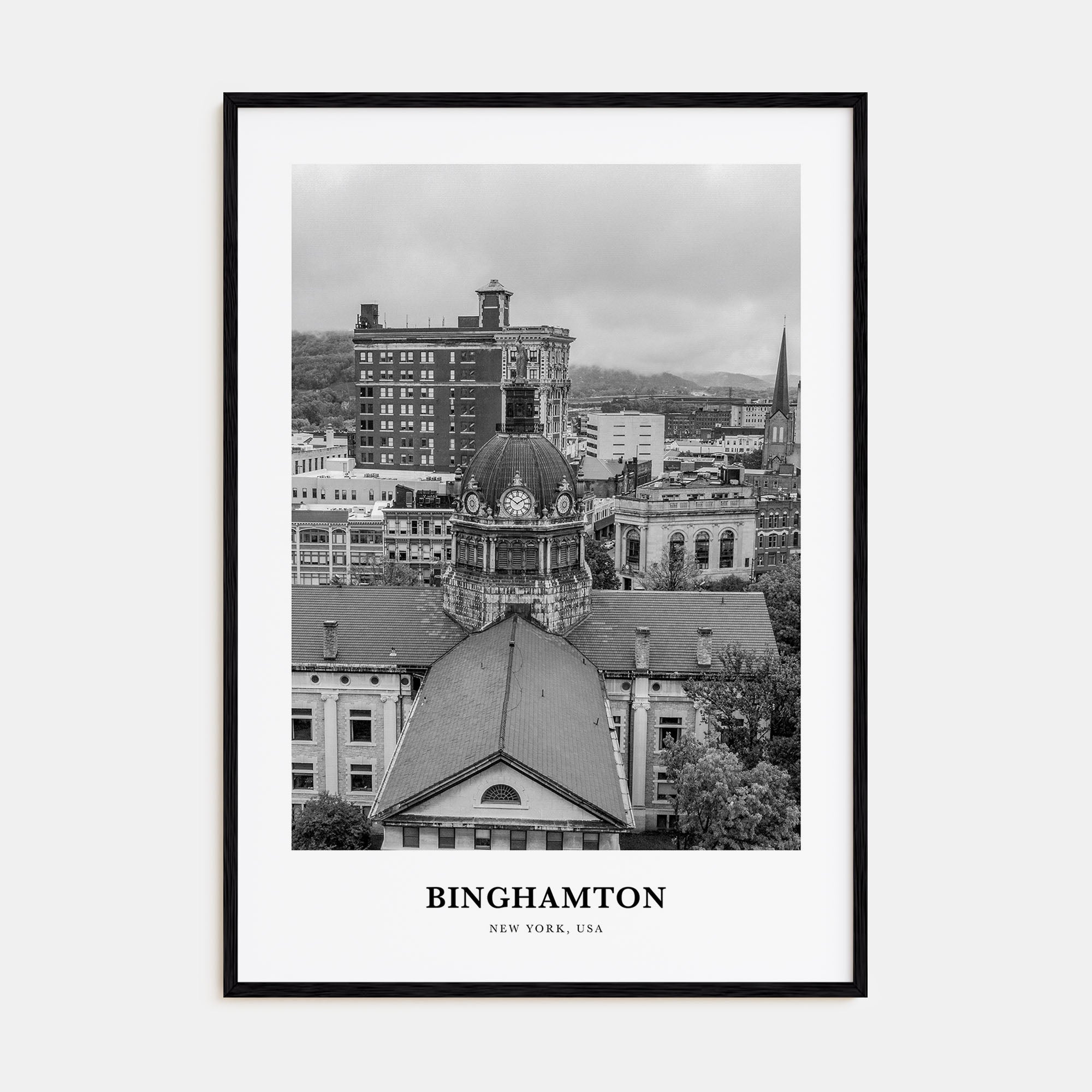 Binghamton Portrait B&W Poster