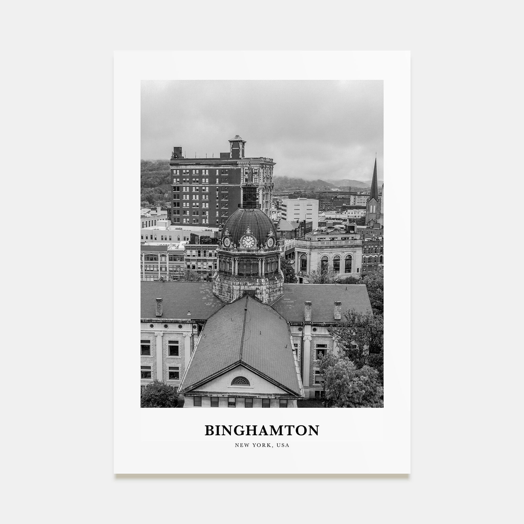 Binghamton Portrait B&W Poster