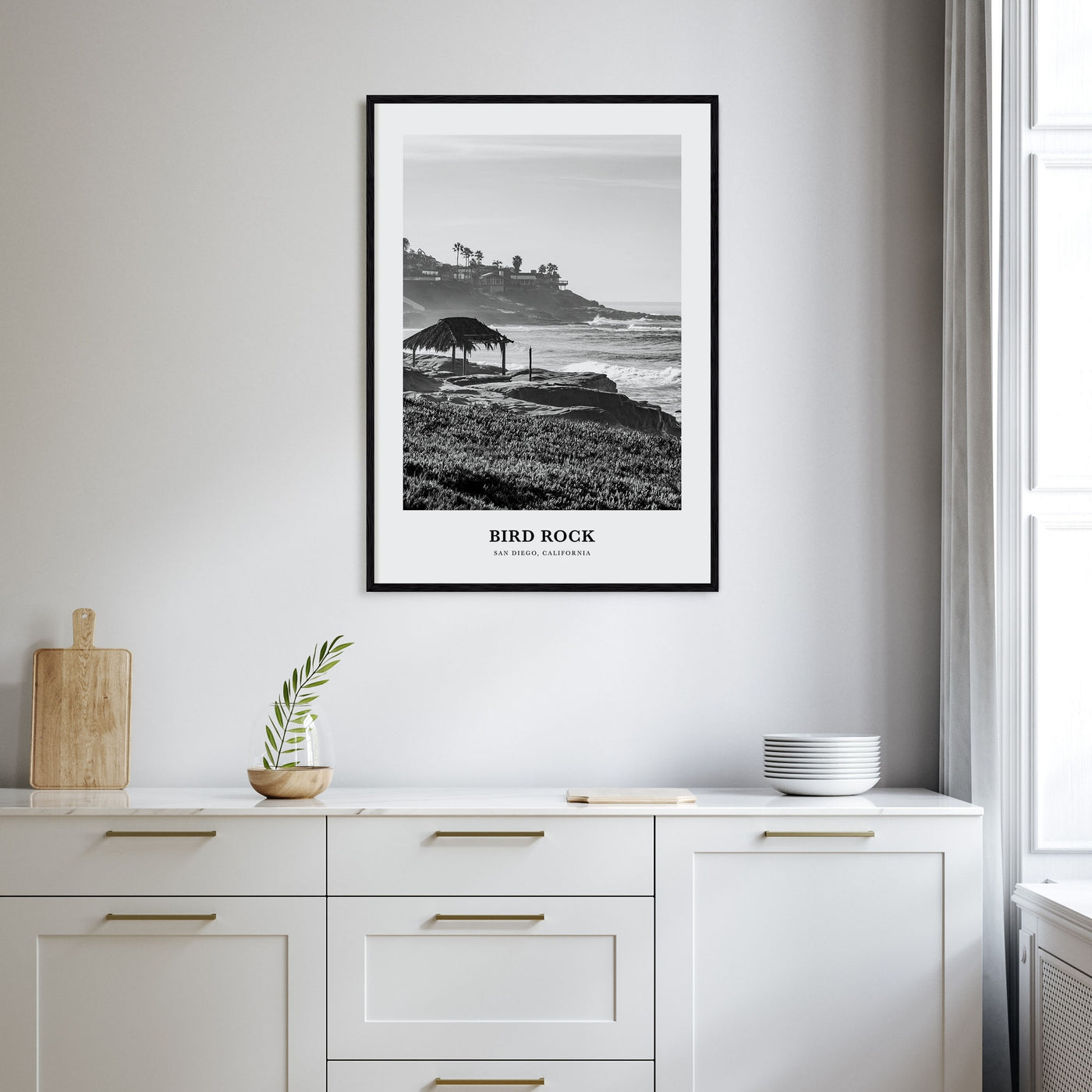 Bird Rock Portrait B&W No 2 Poster