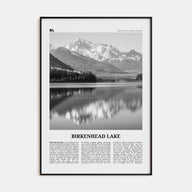 Birkenhead Lake Travel B&W Poster