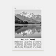 Birkenhead Lake Travel B&W Poster