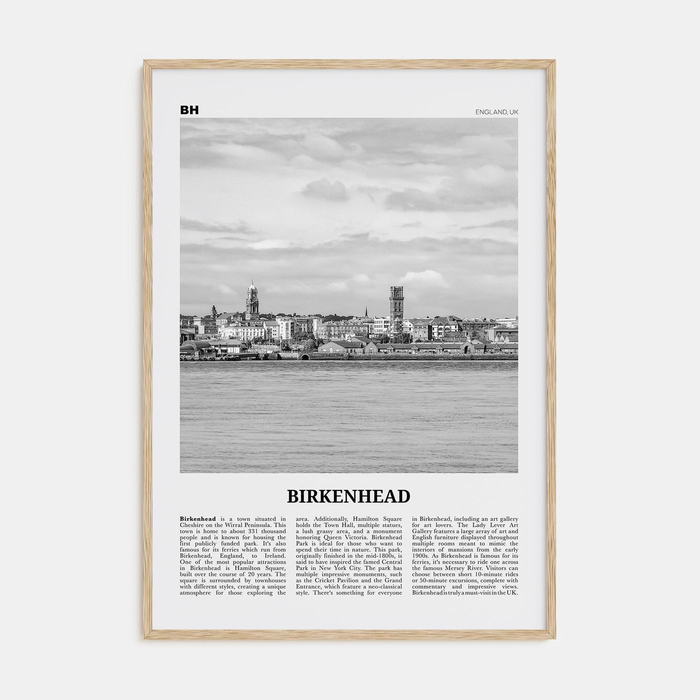 Birkenhead Travel B&W Poster
