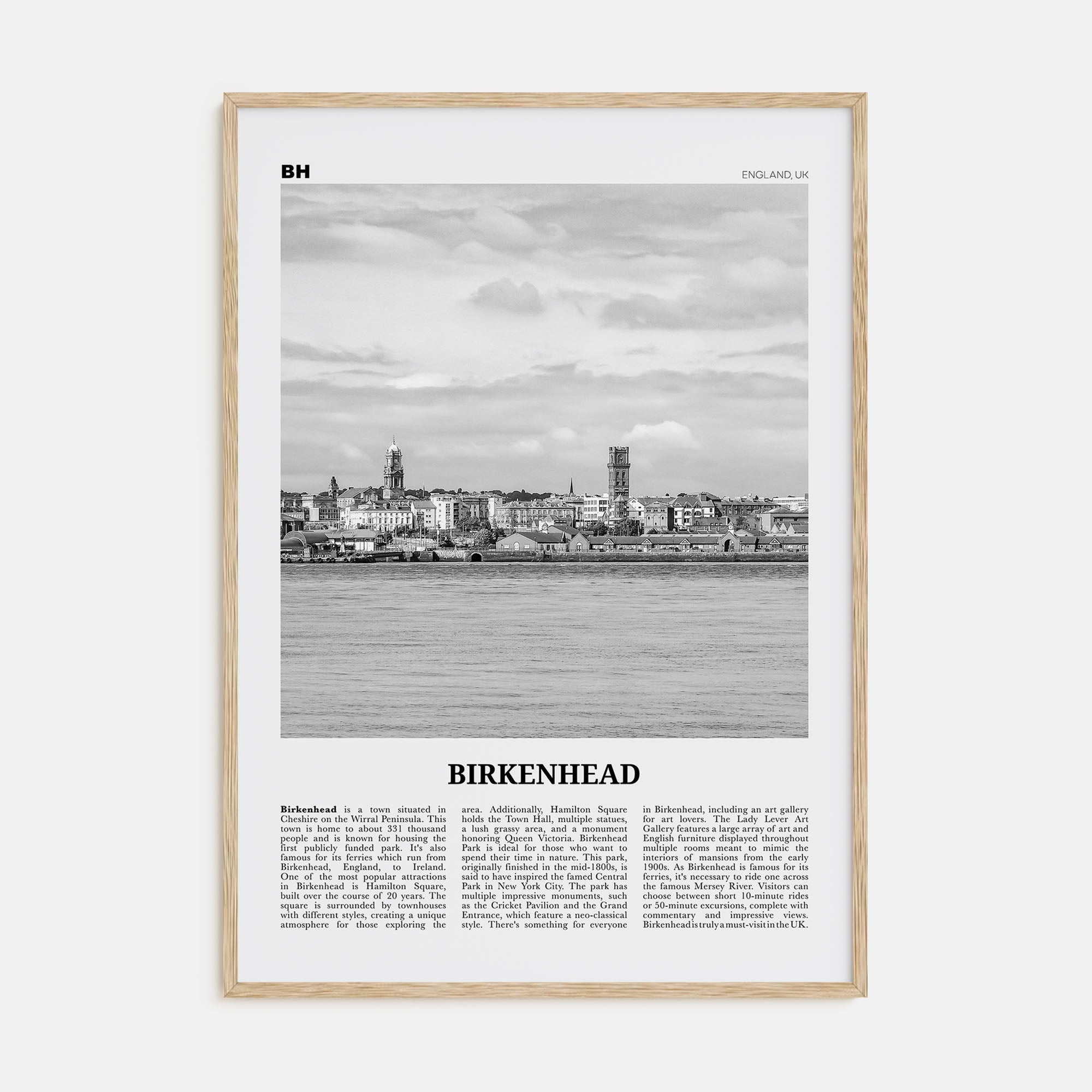Birkenhead Travel B&W Poster