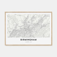 Birmingham, Alabama Map Landscape Poster