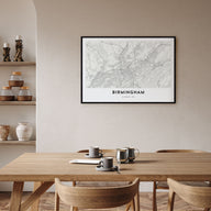 Birmingham, Alabama Map Landscape Poster