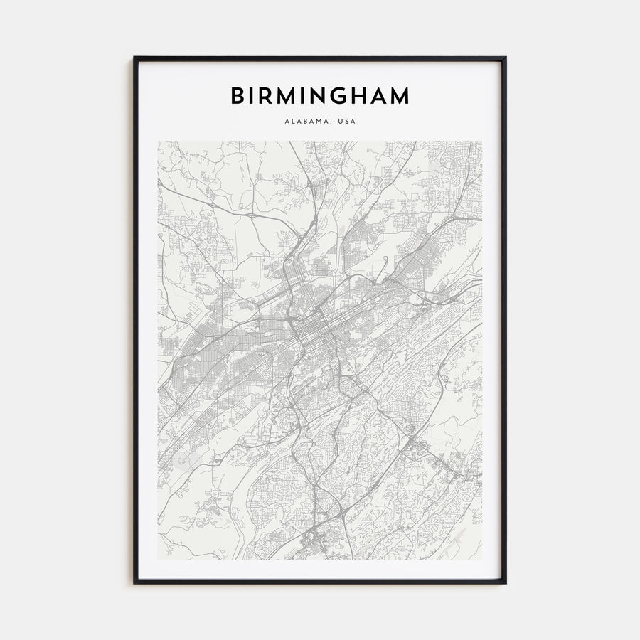 Birmingham, Alabama Map Portrait Poster