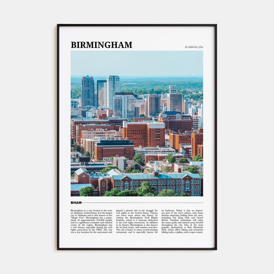 Birmingham, Alabama Travel Color Poster