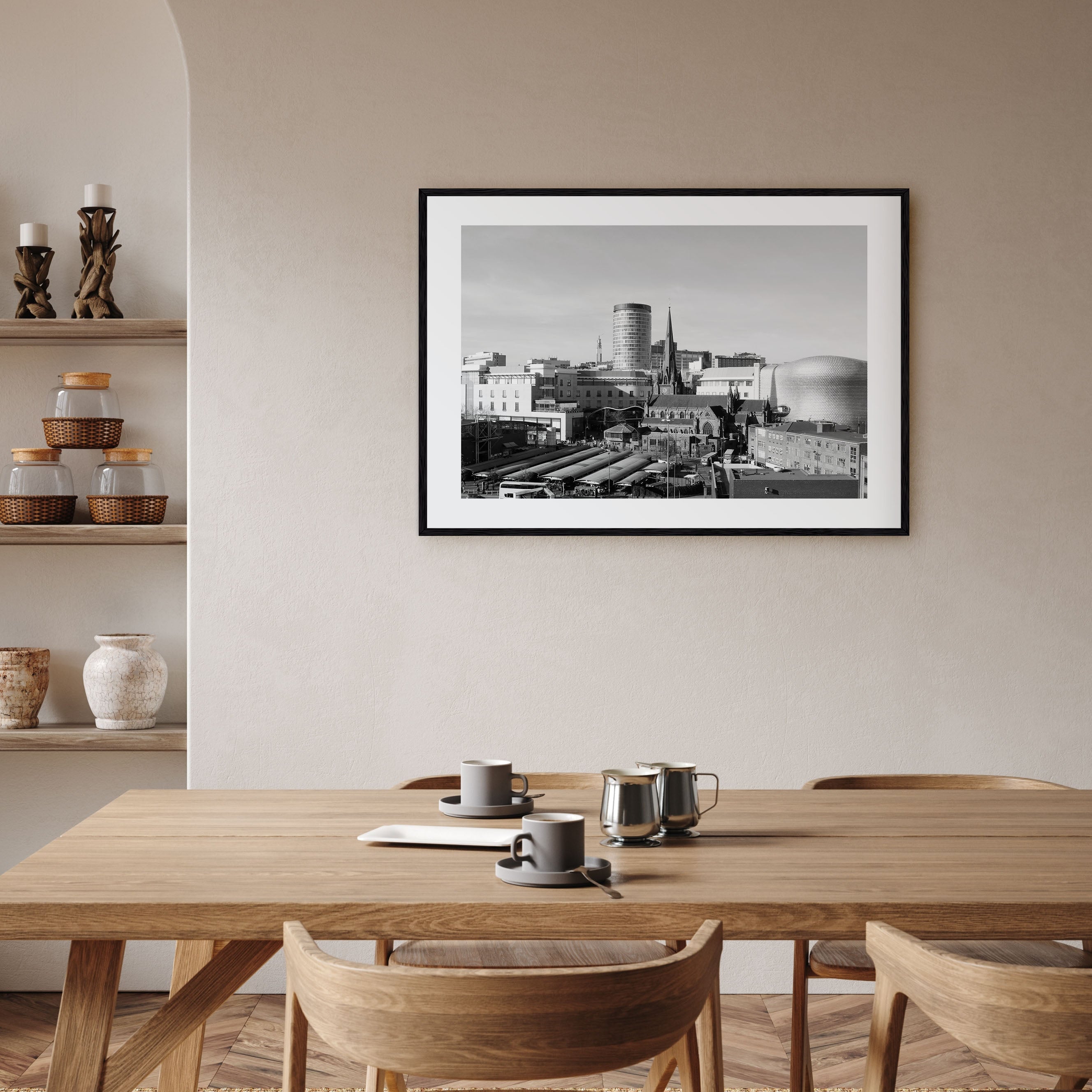 Birmingham, England Landscape B&W Poster