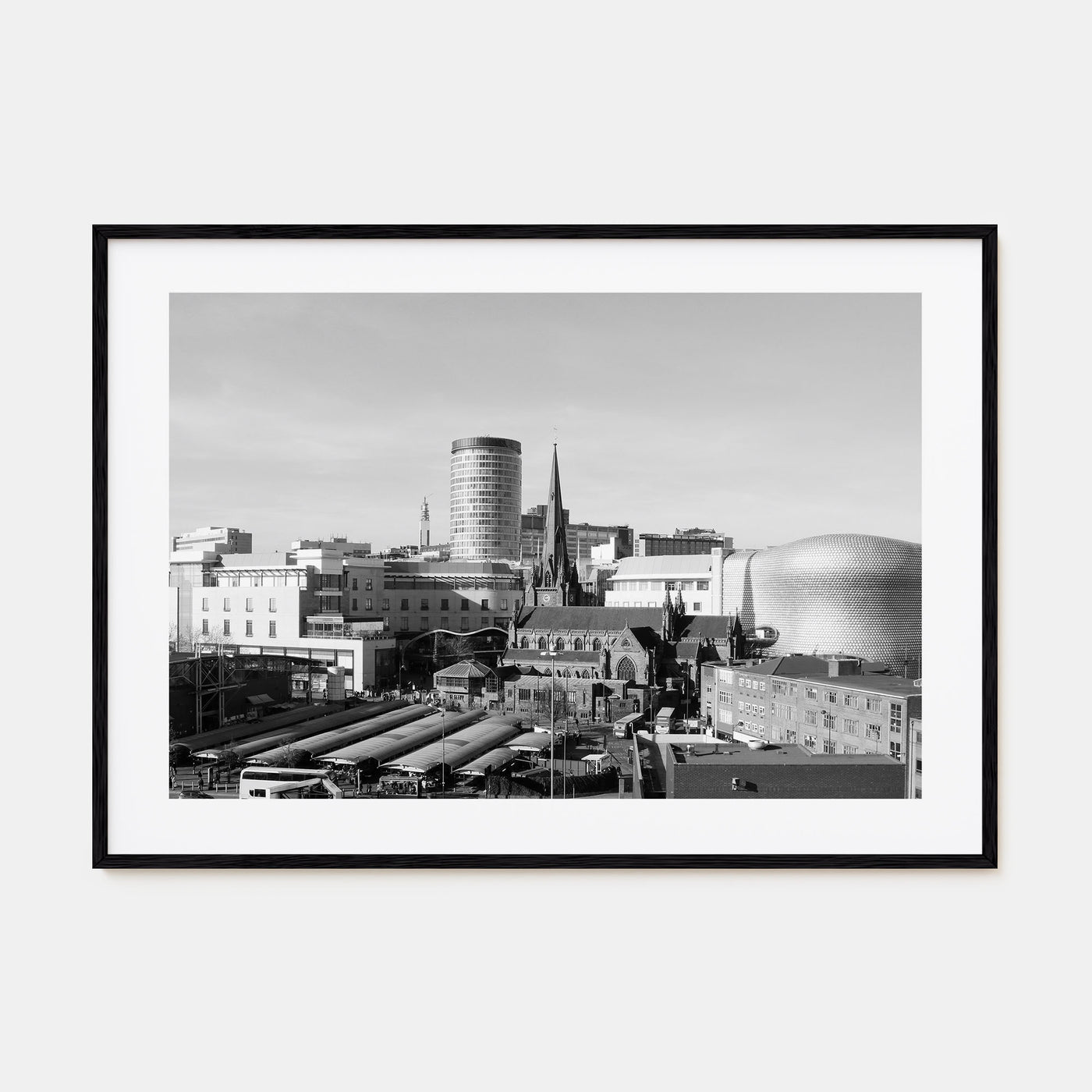 Birmingham, England Landscape B&W Poster