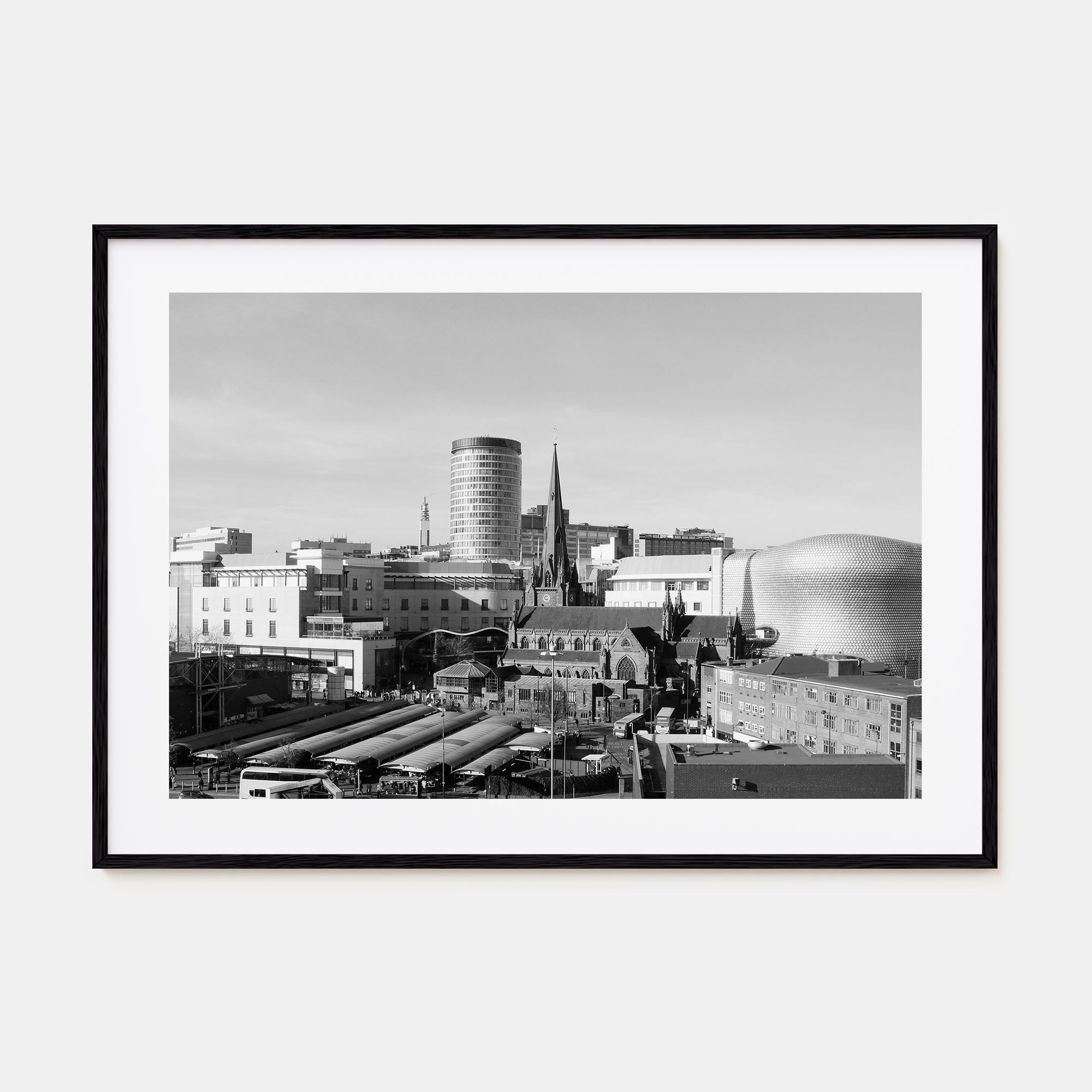 Birmingham, England Landscape B&W Poster
