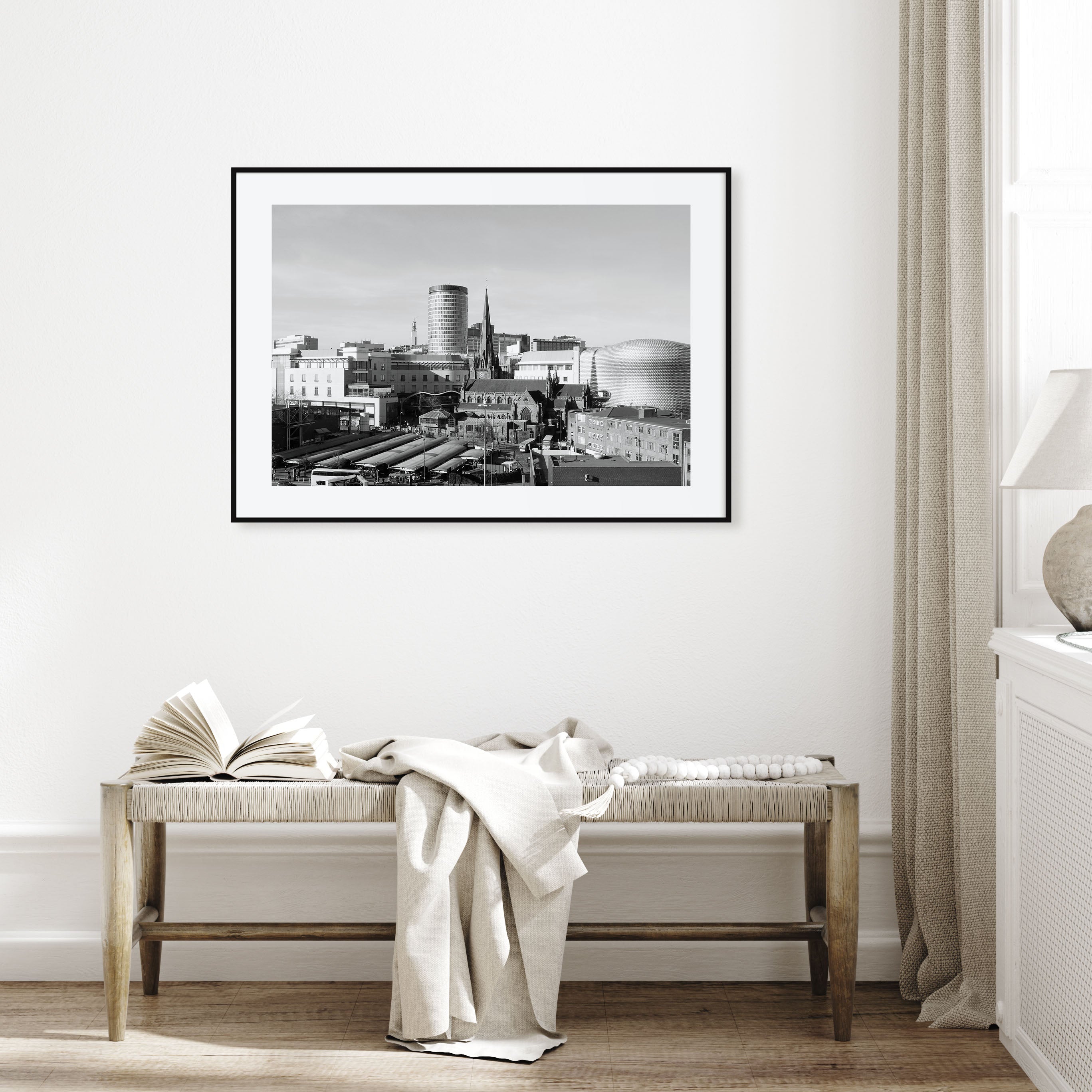 Birmingham, England Landscape B&W Poster
