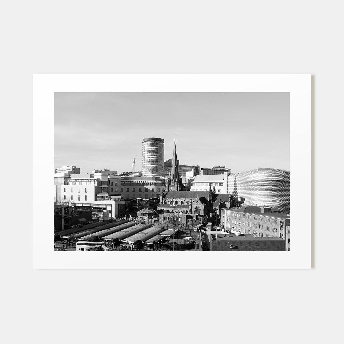 Birmingham, England Landscape B&W Poster