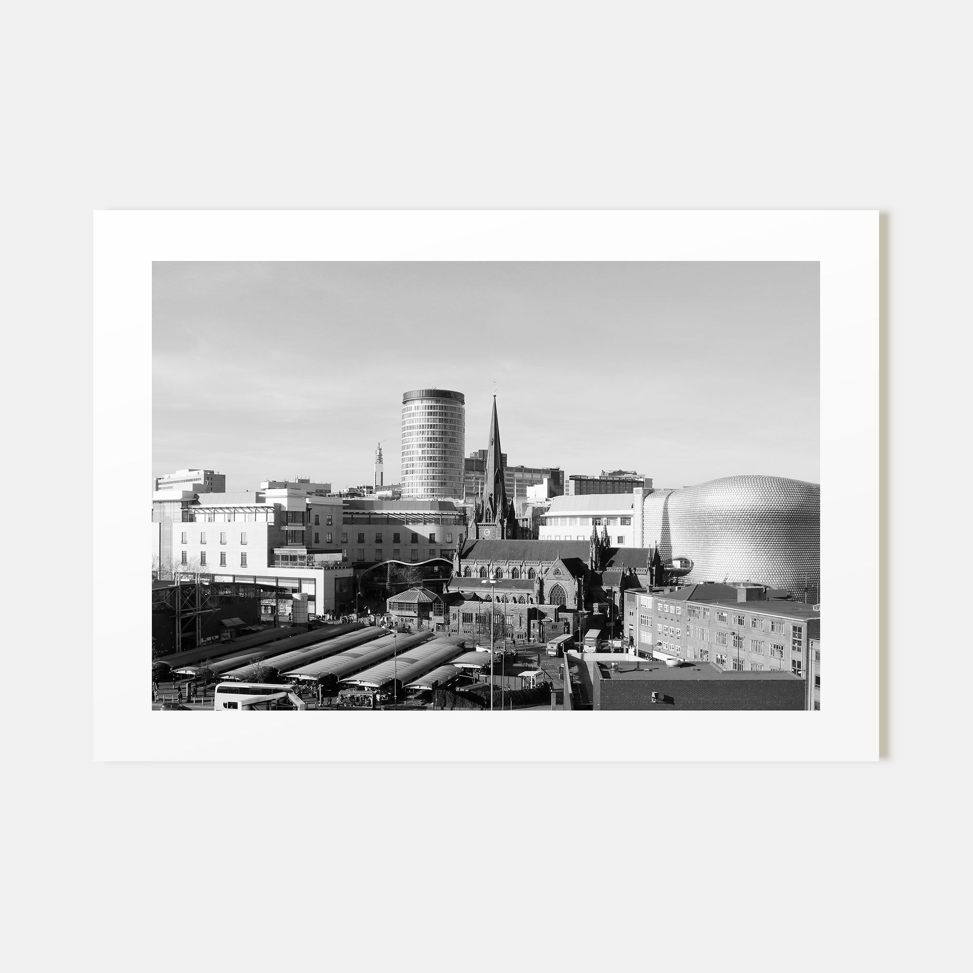 Birmingham, England Landscape B&W Poster