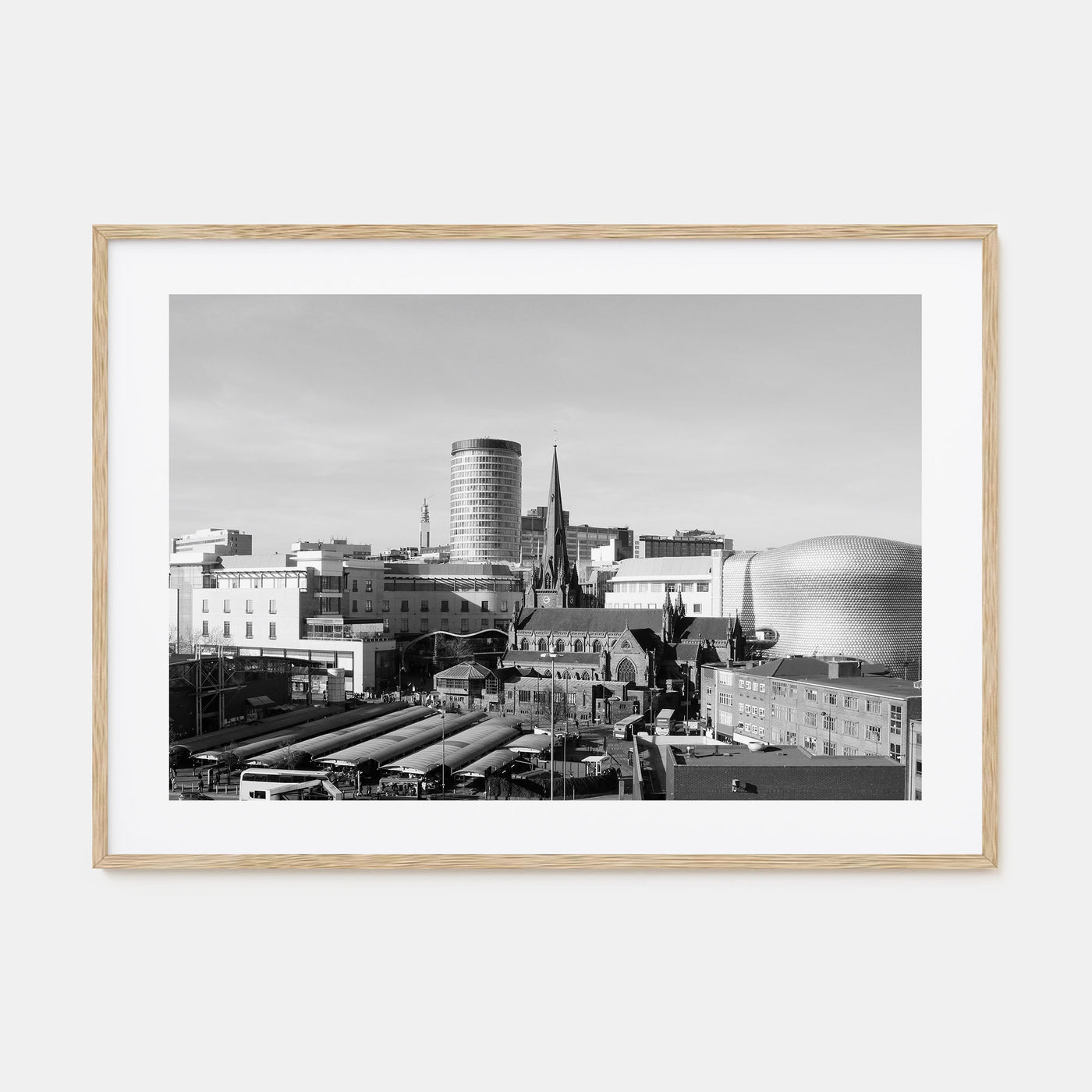 Birmingham, England Landscape B&W Poster