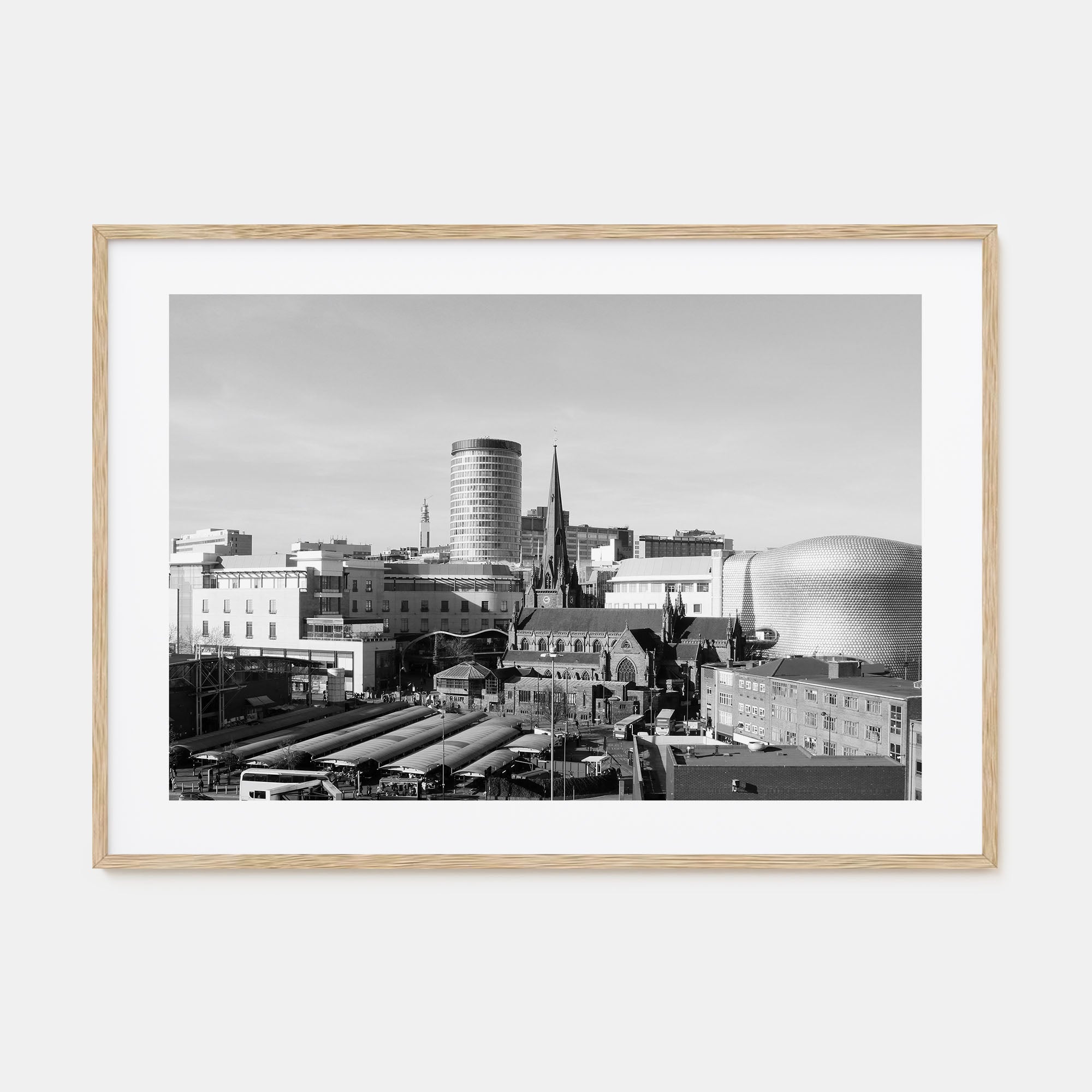 Birmingham, England Landscape B&W Poster
