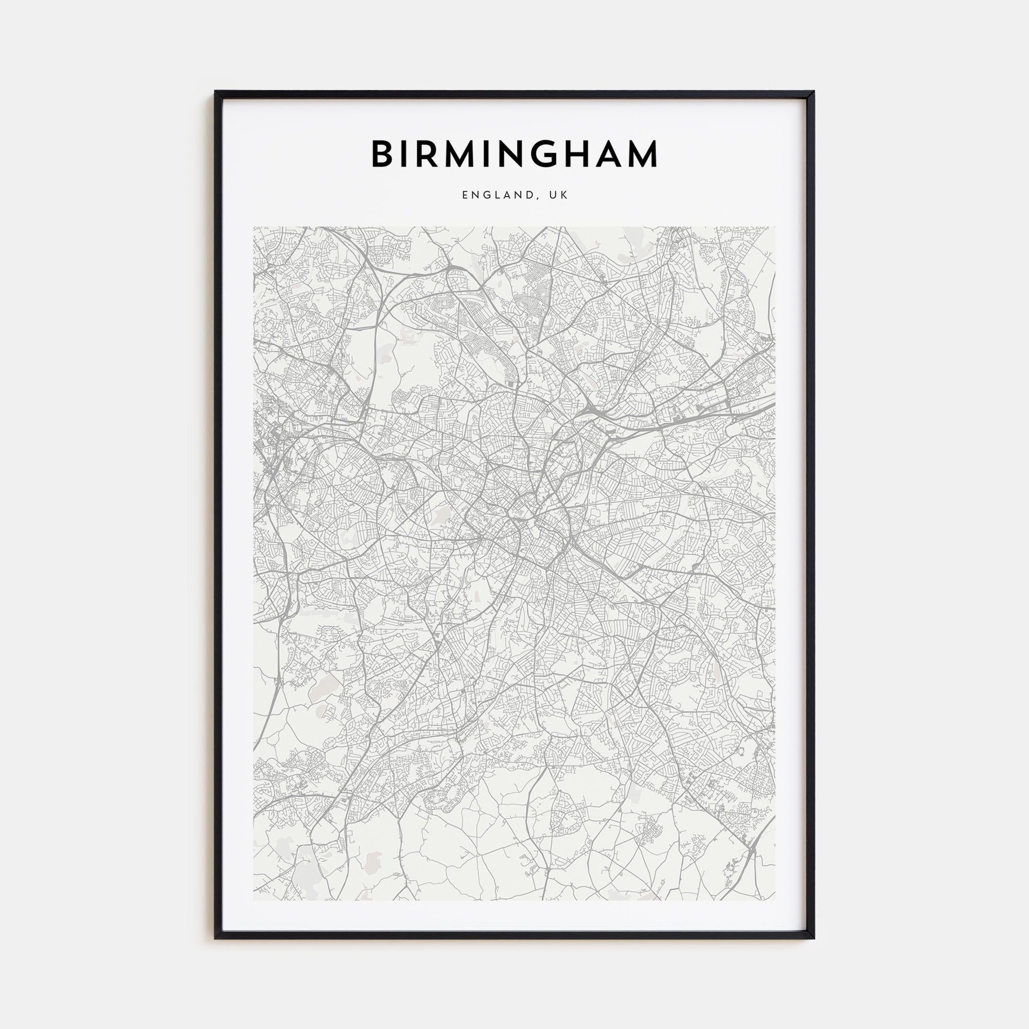 Birmingham, England Map Portrait Poster