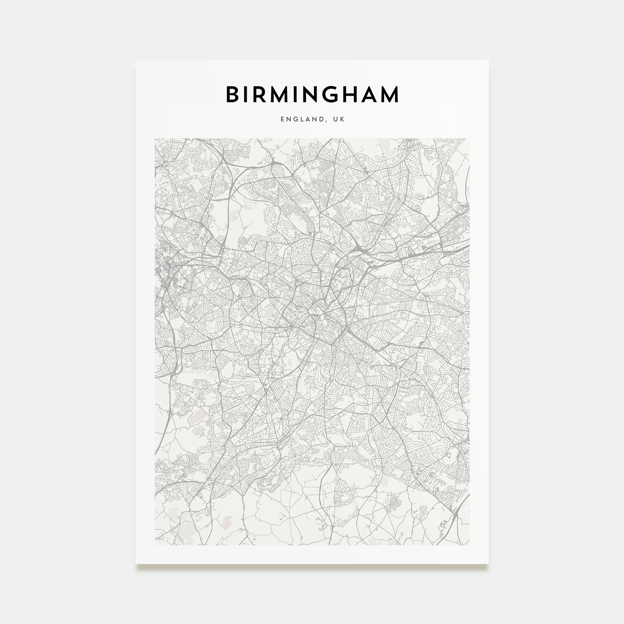Birmingham, England Map Portrait Poster