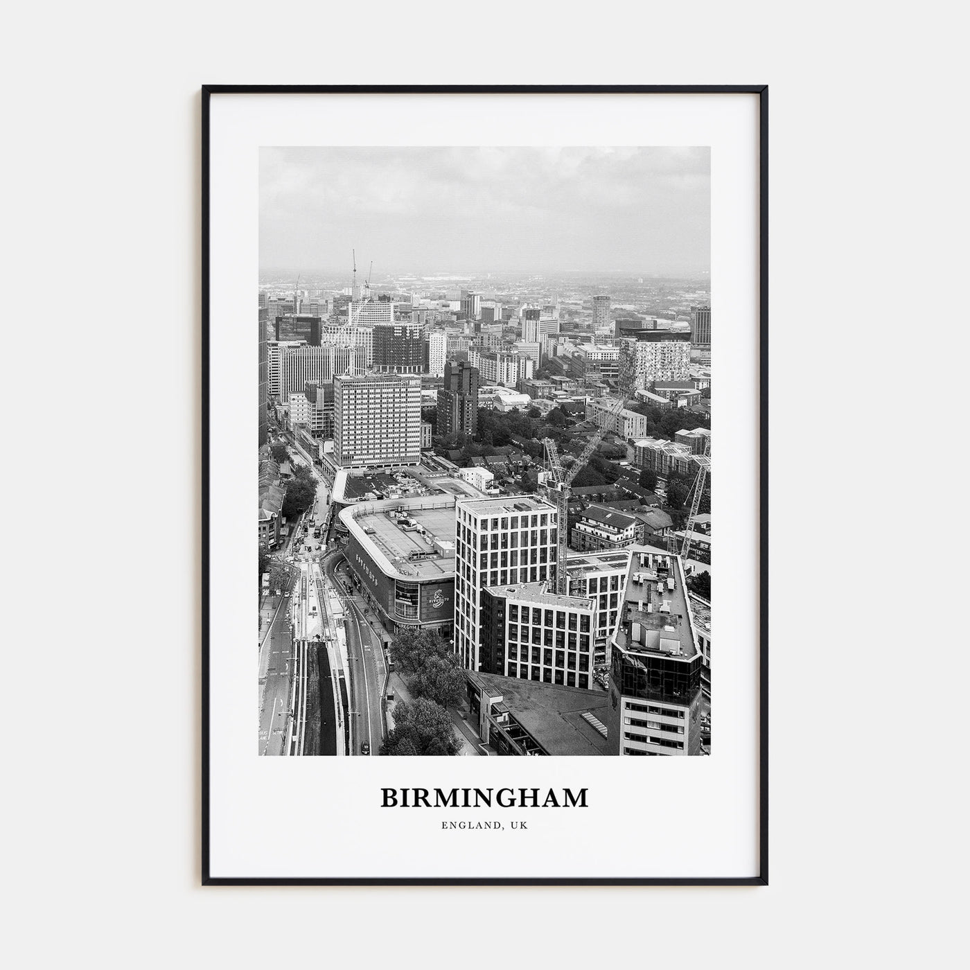 Birmingham, England Portrait B&W Poster