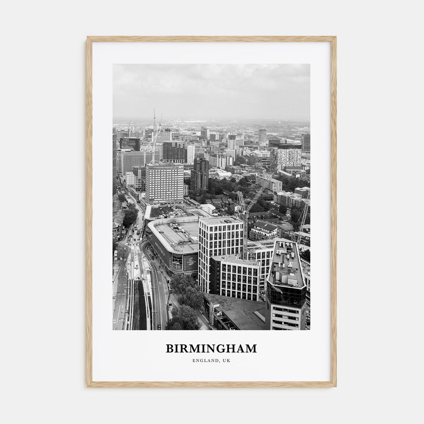Birmingham, England Portrait B&W Poster