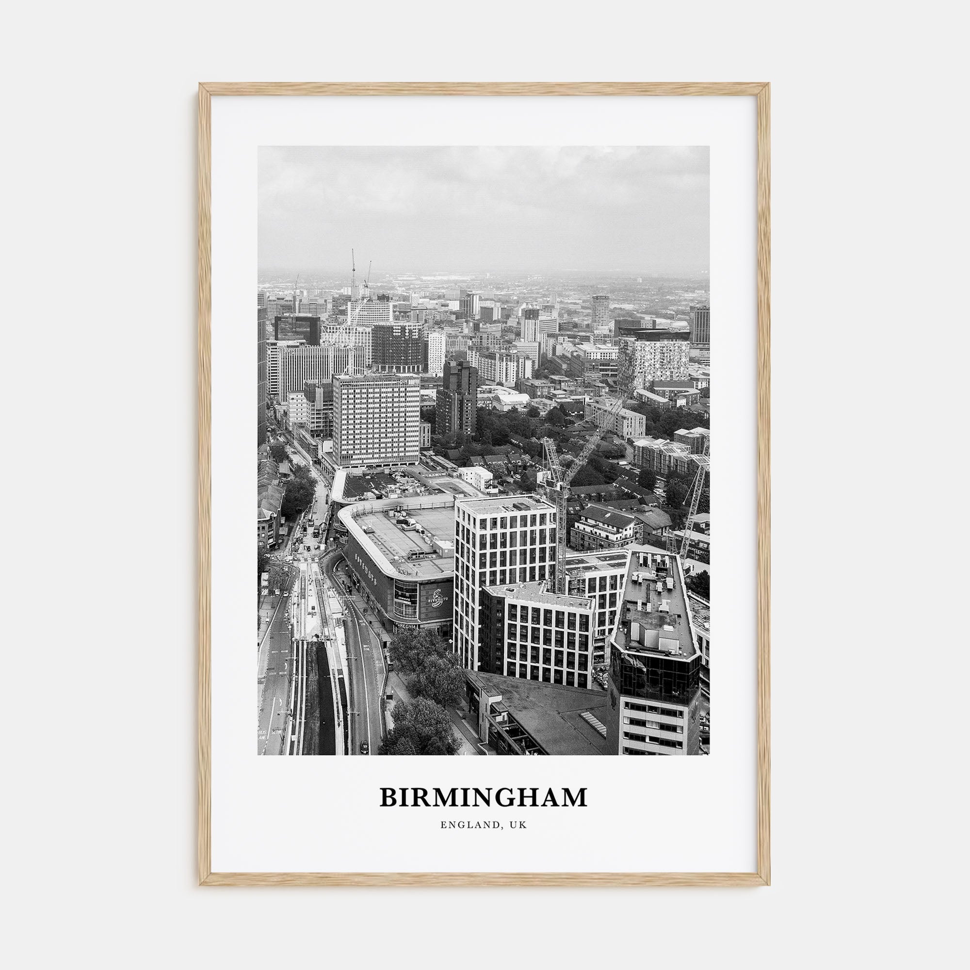 Birmingham, England Portrait B&W Poster